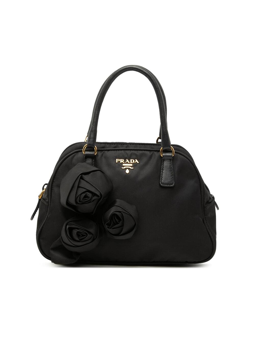 Prada Rose Embellished Tessuto Handbag #278159P64B